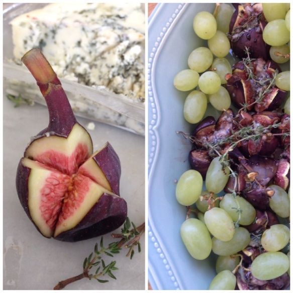 Baked figs and ice cold green grapes